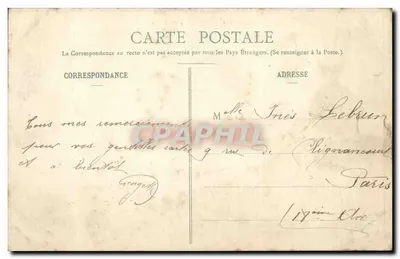 Zamek Chapelle, blisko Sées (strona południowa) — widok zamku otoczony drzewami — wydawca nieznany — Rewers