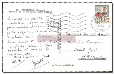 Portali della Collegiata di San Vulfredo — Abbeville (Somme) — Edizione MAGE, J. DEBENNE, Parigi — Verso