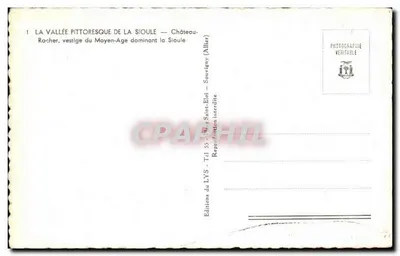 Castelo-Rocher, vestígio da Idade Média dominando a Sioule — Souvriguy (Allier) — Edições do LYS — Verso