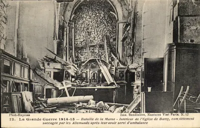 बार्सी के चर्च के अंदर — जर्मन चोरी — मार्न की लड़ाई — 1914-15