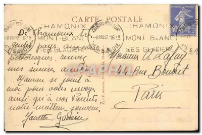 Chamonix i Mont Blanc — fotografia Monnier — Rewers