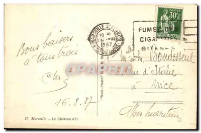 Marseille — Zamek If — wydawca C.A.A. nr 37 — Rewers
