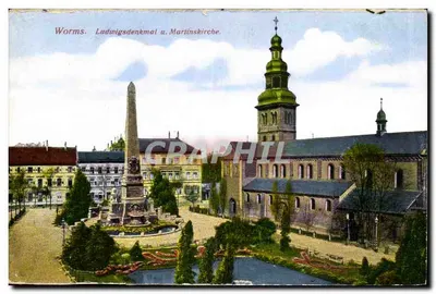 Worms. Monumento de Ludwig e Igreja de Martin — editor não visível