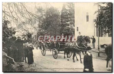 根特 — 国王前往花展开幕式 — 根特，1913年