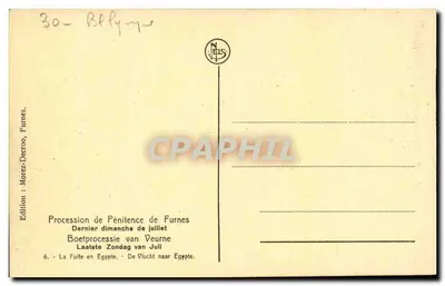 Procissão de penitência em Furnes — Último domingo de julho — Edição Morez-Dectroo, Furnes — Verso