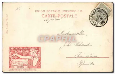 Wystawa uniwersalna w Liège 1905 — Pawiłon Starej Góry — Joseph — Rewers