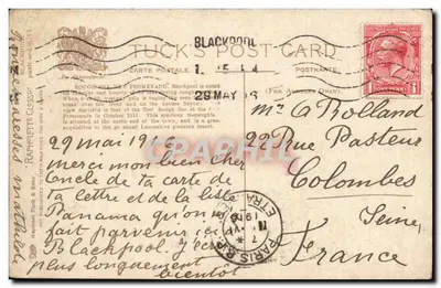 Zaburzona Morza, Nowa Promenada, Blackpool — Tuck's Post Card n°1514 — Rewers
