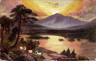 Lago Awe e Ben Lui — paisagem ao pôr do sol — Oliette