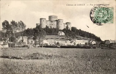 Castelo de COUCY — Vista capturada ao pôr do sol — Editor desconhecido, n° I