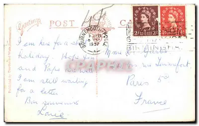 Durley Chine — Bournemouth — Wydane przez Drayden and Wade, nr 69 — Rewers