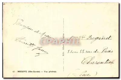 Mégeve (Alto-Sabóia) — Vista geral — Editor Allard em Mégeve — Verso