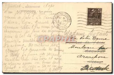 Strasburg — Pejzaż ogólny — wydawca A. STRASBOURG — Rewers