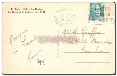 Lourdes — A Basílica, A Gruta e o Castelo-Forte — Edição P. Doucal Lourdes — Verso