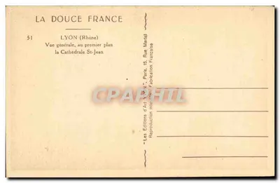 Lyon (Rhone) — Algemene uitzicht in de eerste vlak, de Sint-Janskerk — Les Éditions d'Art Lyon, 15, Rue Marial, Parijs — Achterkant