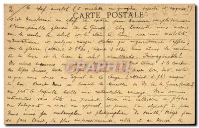 Douphine - Musett do Pelvoux - Glaciar da Girose — Vve Francon, editor — Verso