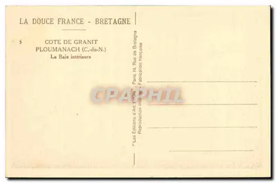 Côte de Granit — Ploumanach (C.-du-N.) — Wewnętrzna Zatoka — Wydawnictwo Sztuki Yvon, Paryż — Rewers
