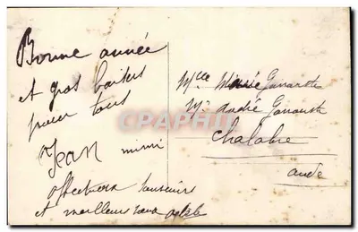 Rodzina przed zegarem — scena Bożego Narodzenia — wydawca anonimowy, nr 4024 — Rewers