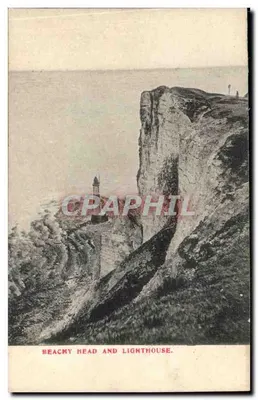 Beachmy Head e Farol — vista de falésia e farol — carta postal