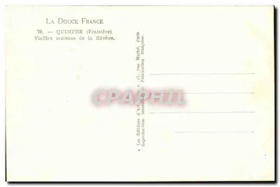 Quimper (Finistère) — Vecchie case della Kéréon — Cartolina d'epoca, n°70 — Verso