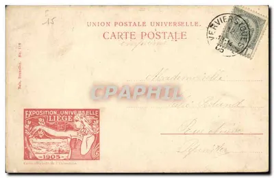Exposição universal de Liège 1905 — Os árvores frutíferas — Editor: Josephha, número de série não visível — Verso