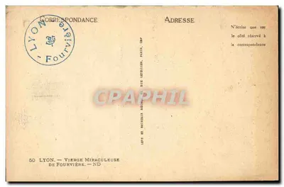 Lione — Vergine Miracolosa — Imp. Levy & Neugelis, Parigi — Verso