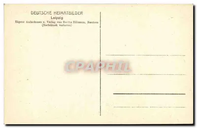 Leipzig — Portal das Cariátides do Augusteum — Editora: Deutsche Heimatbilder — Verso