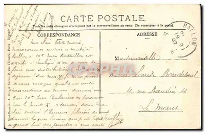 Ballon (Sarthe) — Kasteel met toren — Edit. E. Guidel, Ballon (Sarthe) — Achterkant