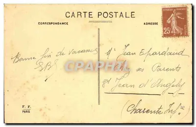 Paris - A Porta Saint-Martin — editor F.F. n°65 — Verso
