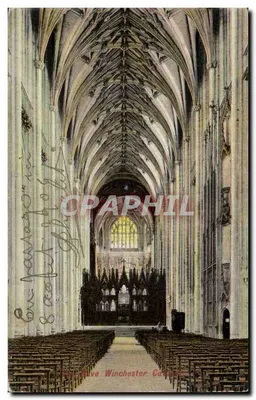 Interior da Catedral de Winchester — vista da nave — editor não identificado, número de série não visível