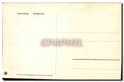 Heidelberg — Porta do Arco — editor Vereinigte Kunstdruckereien Metz & Lautz o.M.B.H. Darmstadt — Verso