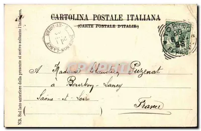La Libertà, particolare del Monumento a Garibaldi — Torino — Éditeur E. Huprìz, n° 32 — Rewers