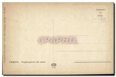 Trieste - Piazza grande dal mare — editor Trieste, N.7198 — Verso