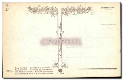 Foro Romano - Basiliek van Constantijn - Rome - Uitgever A. Sarchi, n° 4372-28 — Achterkant