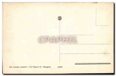 Panorama Bergame Alta i Bassa — widok z Colle S. Vigilio — wydawca Ivanoke Locatelli, nr 18593 — Rewers