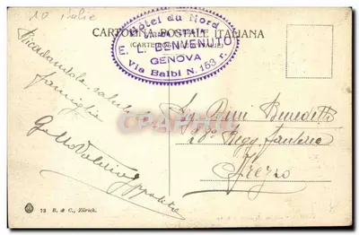 Gênova - Circonvallazione a mare — Cartolina Postale Italiana, editor E. L. Benvenuto, Gênova — Verso