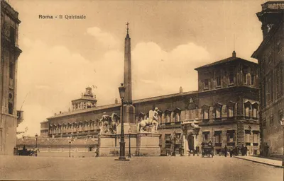 Rzym — Quirinale — widok z placu z obeliskiem i statuami — Fototipia Alterocca - Terni, n°77