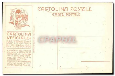 Chiosco Acque Minerali di Bognanco — Wystawa w Mediolanie 1906 — Pilade Rocco & C. Mediolan, nr 79 — Rewers