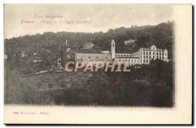 Stresa - Igreja e Colégio Rosmini — Lago Maggiore — Fotocromio Milano n° 581