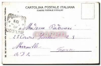 Taormina — Grieks Theater — Antieke ansichtkaart Italiaanse postkaart — Achterkant