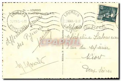 Lourdes — La Basilique et le Monument Interallié P. D. — Édition P. Doucet — Verso