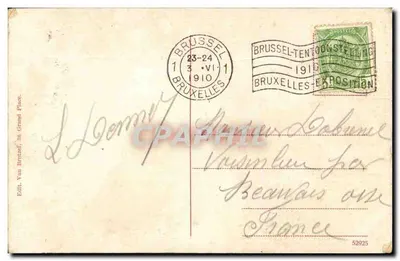 Bruxelles — Colonna del Congresso — Edit. Van Bruzel, 36 Grand Place — Verso