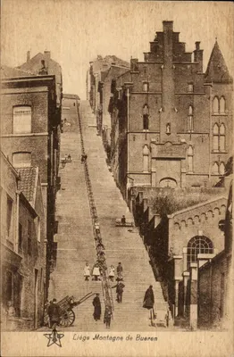 Liège Montanha de Bueren — vista em perspectiva — Éd. S.A. livraria Bellens Liège