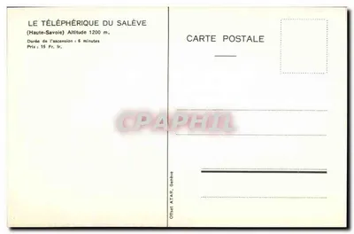 Teleférico do Salève — Alta Saboia — Offset ATAR, Genebra — Verso