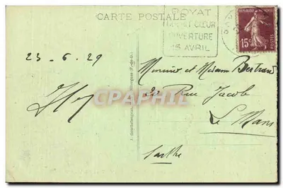 Stare Royat i Puy de Dôme — ogólny widok — a.D'C. n°1138 — Rewers