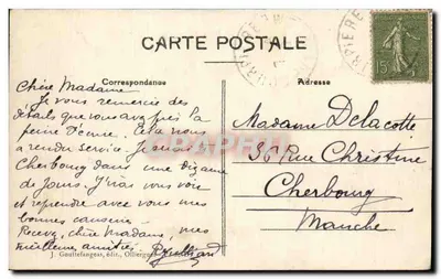 Courpière — La Dore, most i Plac Kaplicy nad Mostem — J. Gouttefangeas, wyd., Olliergues — Rewers