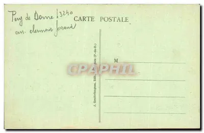 Le Puy Gros — Widok z drogi z Mont-Dore do Bourboule — J. Gouttefanges, Wyd. Puy-de-Dôme — Rewers