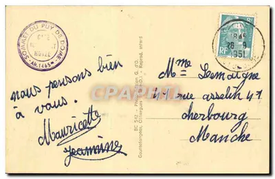 O Puy de Dôme visto do Puy de Genestoux — A Auvergne — Gd'O — Verso