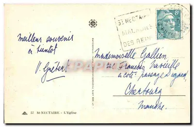 Saint-Nectaire — Katedra — C.M. des Arts Photomécaniques, Paryż - Strasburg, n°57 — Rewers