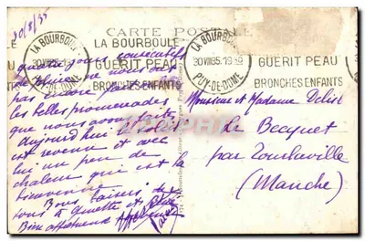 La Bourboule — Widok ogólny i funikular — Wydawca E. G. & Cie, n° 174 — Rewers
