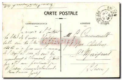Zamek MAUZUN — Widok dwóch głównych wież zbrojnego muru zamku — L'Auvergne, n°205 — Rewers